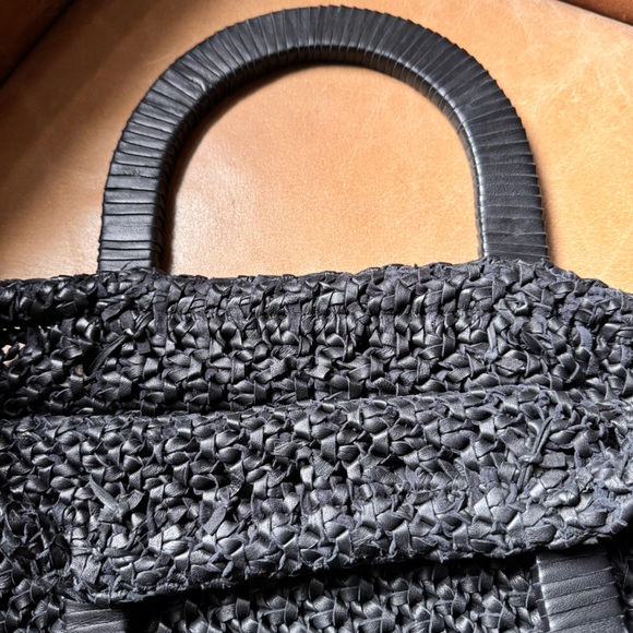 Genuine soft Leather woven black bohemian bag designer handmade vintage vibes - Picture 11 of 17